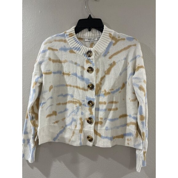 Madewell Tie-Dye Broadway Button Down Crewneck Women Cardigan Sweater size XXS - Picture 2 of 9